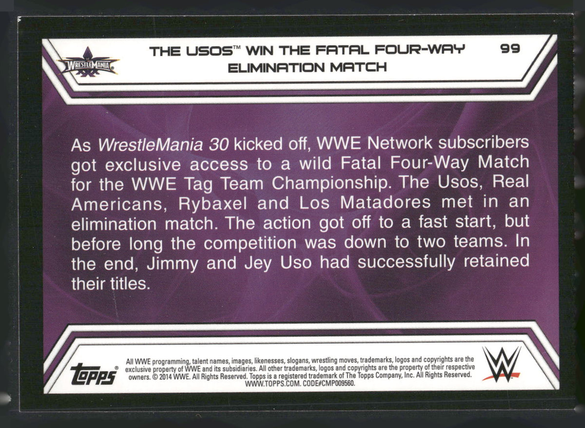2014 Topps WWE Road to Wrestlemania #99 The Usos