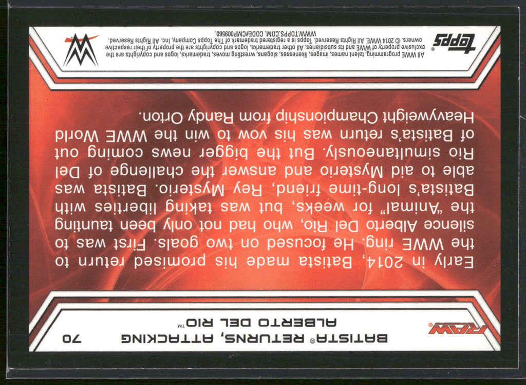 2014 Topps WWE Road to Wrestlemania #70 Batista