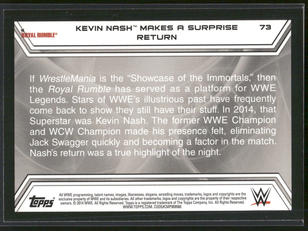 2014 Topps WWE Road to Wrestlemania #73 Kevin Nash