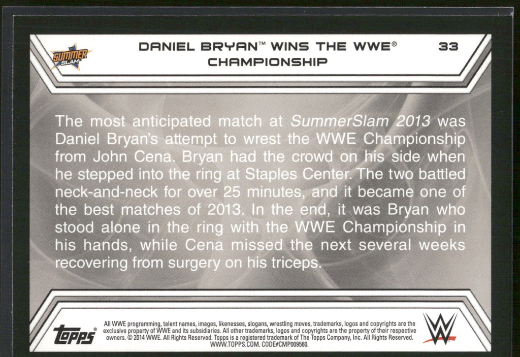 2014 Topps WWE Road to Wrestlemania #33 Daniel Bryan