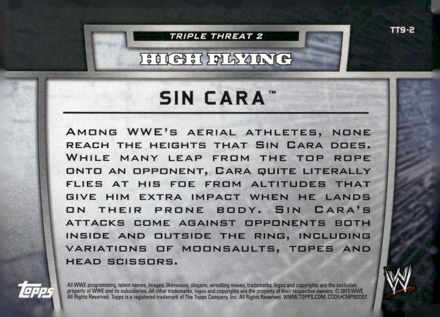 2013 Topps WWE #TT9-2 Sin Cara