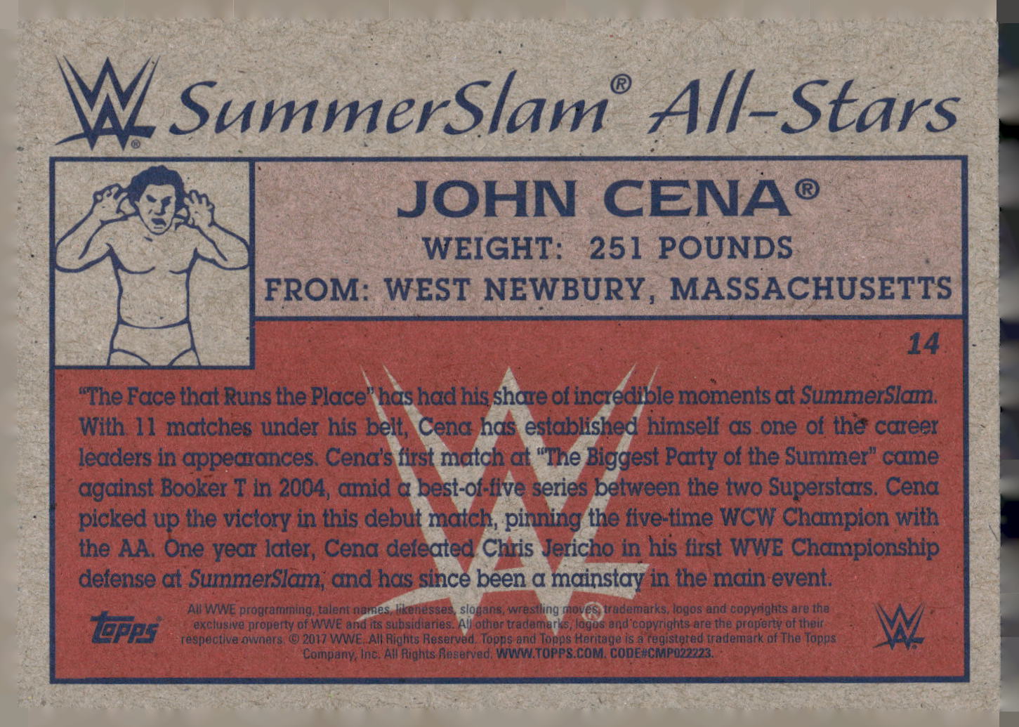 2017 Topps WWE Heritage #14 John Cena SummerSlam All-Stars
