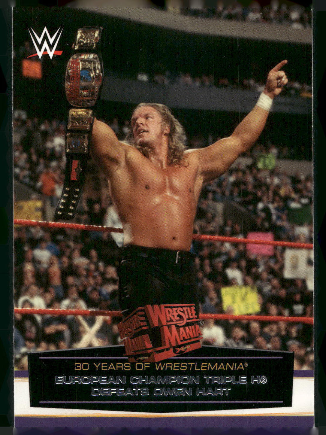 2014 Topps WWE Road to #27 European Champion Triple H Defeats Owen Hart
