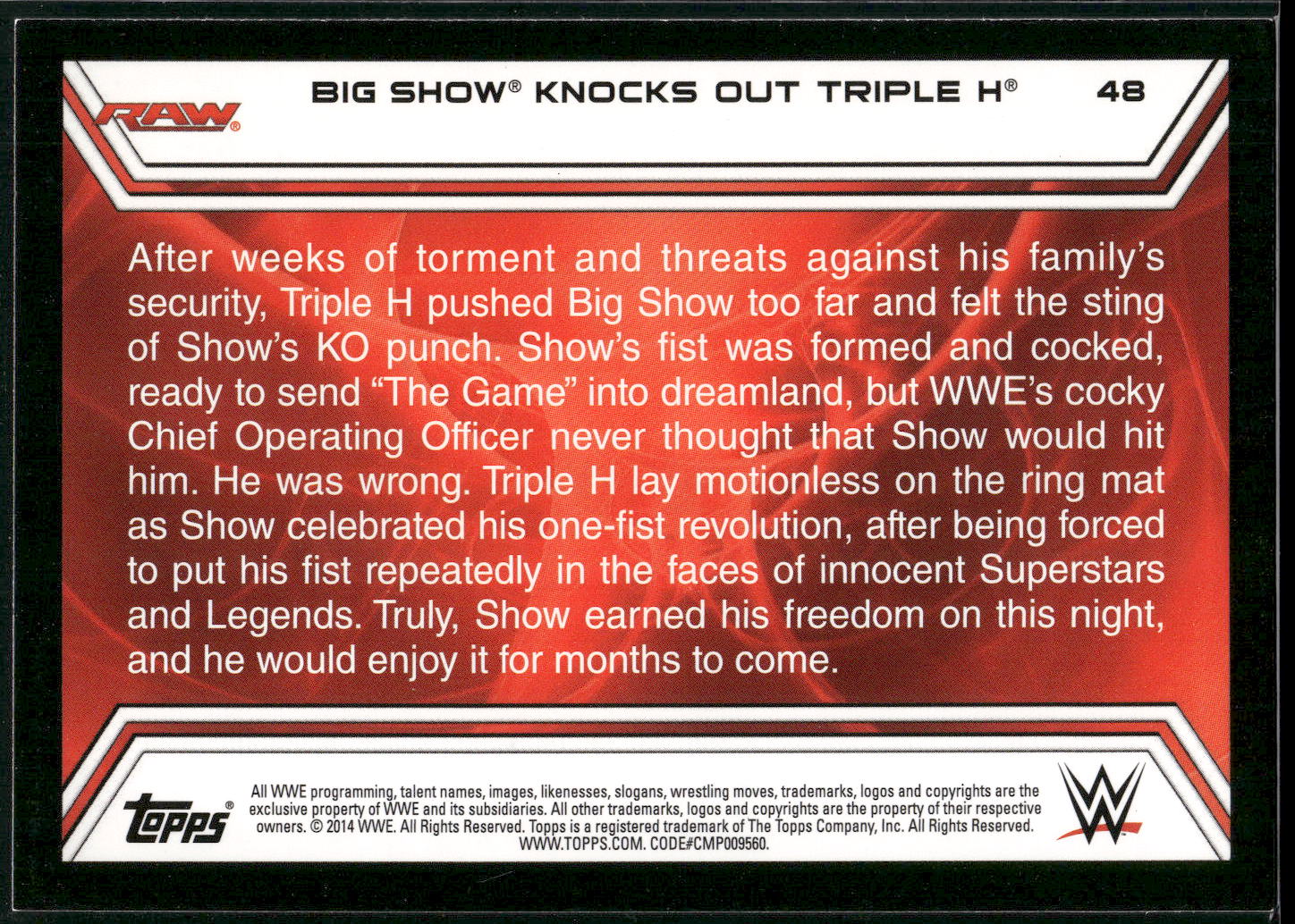 2014 Topps WWE Road to Wrestlemania #48 Big Show