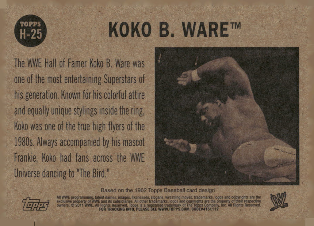 2011 Topps WWE #H-25 Koko B. Ware Heritage