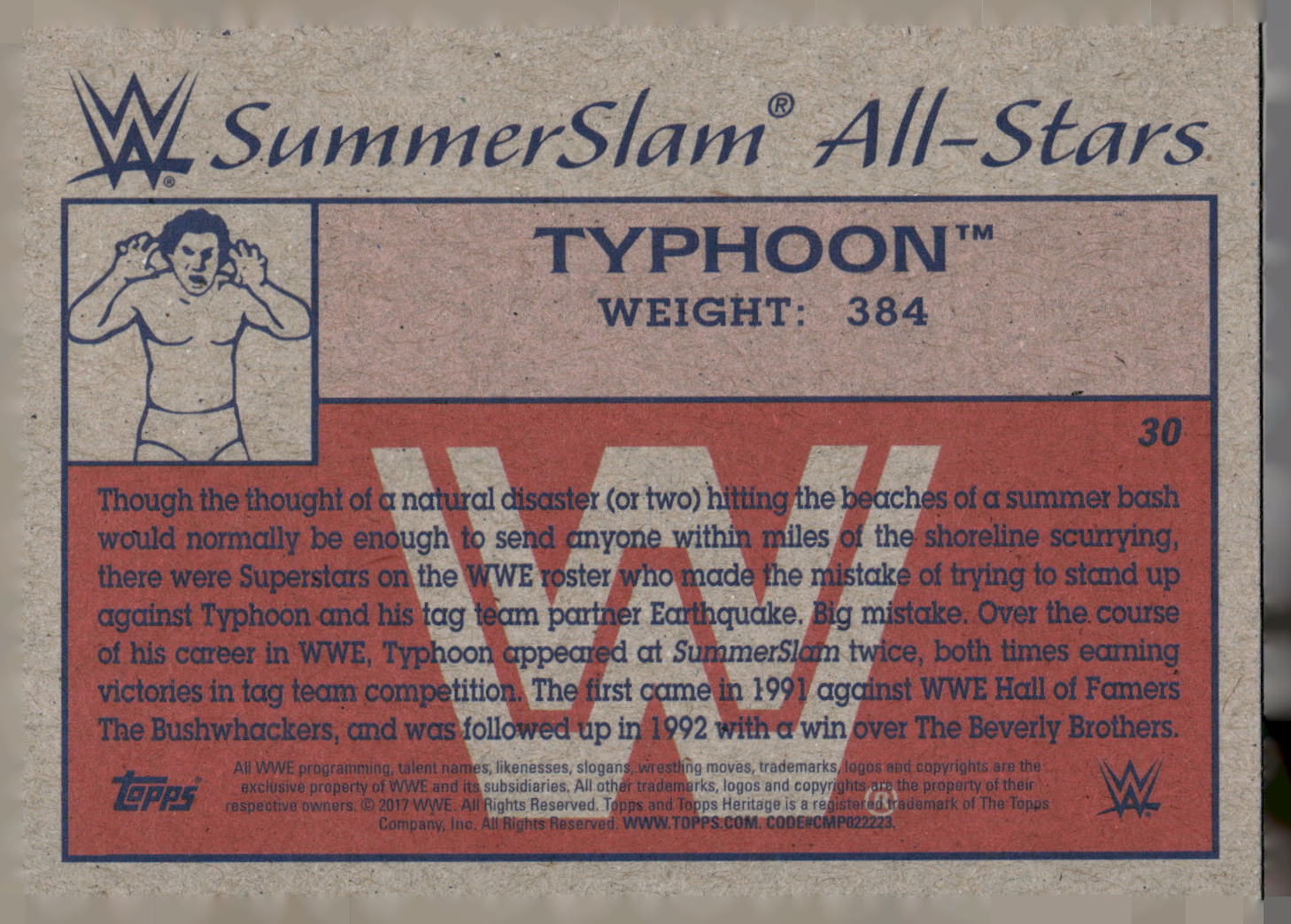 2017 Topps WWE Heritage #30 Typhoon SummerSlam All-Stars