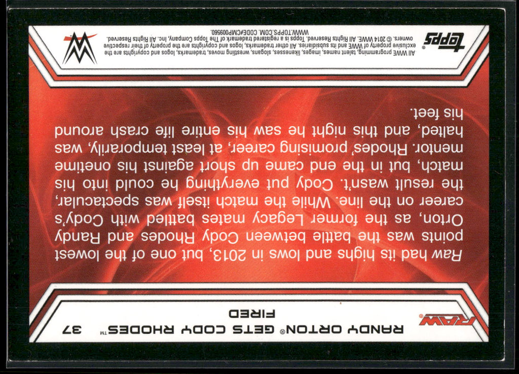 2014 Topps WWE Road to Wrestlemania #37 Randy Orton