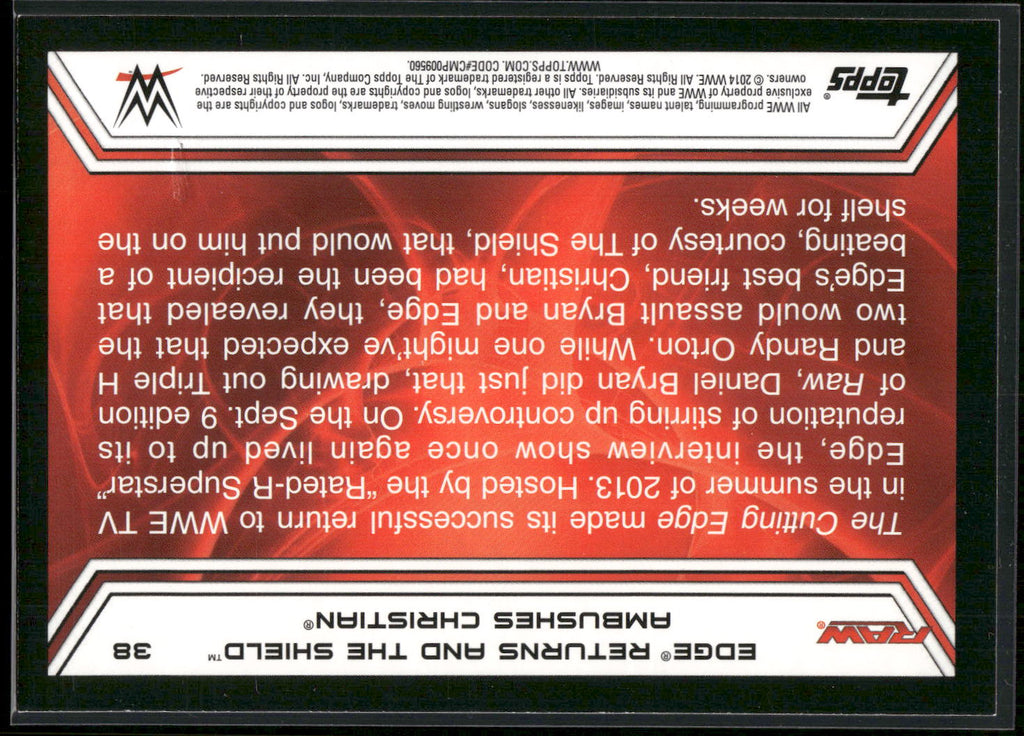 2014 Topps WWE Road to Wrestlemania #38 Edge