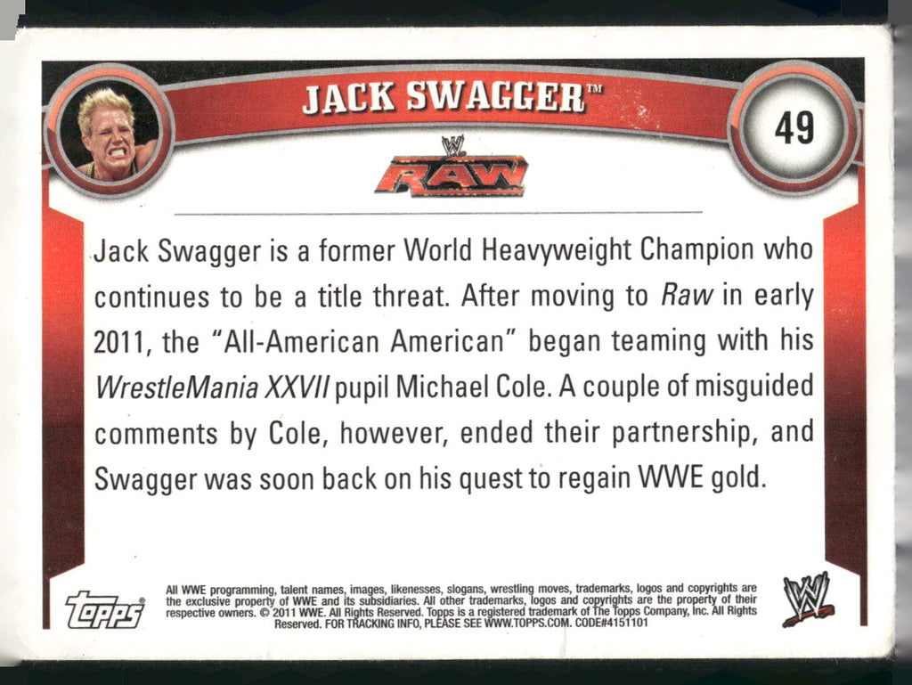 2011 Topps WWE #49 Jack Swagger