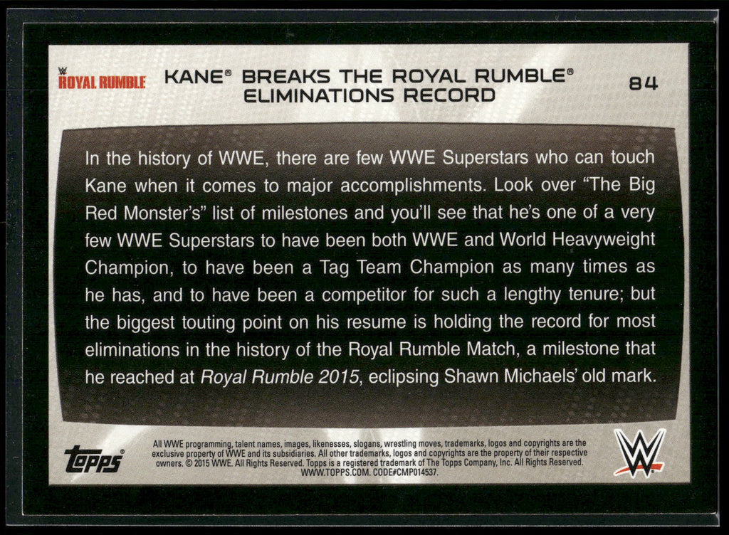 2015 Topps WWE Road to Wrestlemania #84 Kane