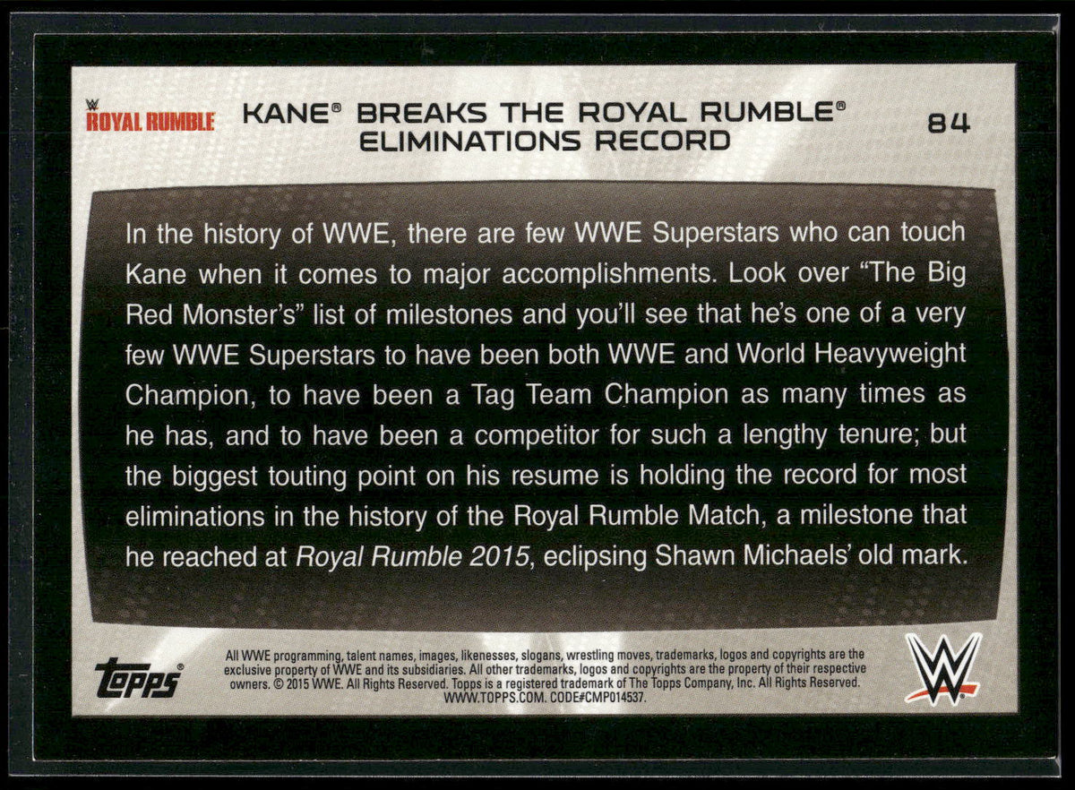2015 Topps WWE Road to Wrestlemania #84 Kane