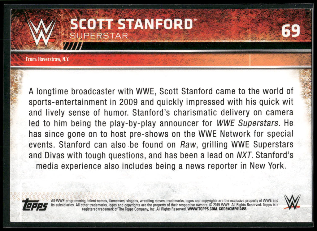 2015 Topps WWE #69 Scott Stanford