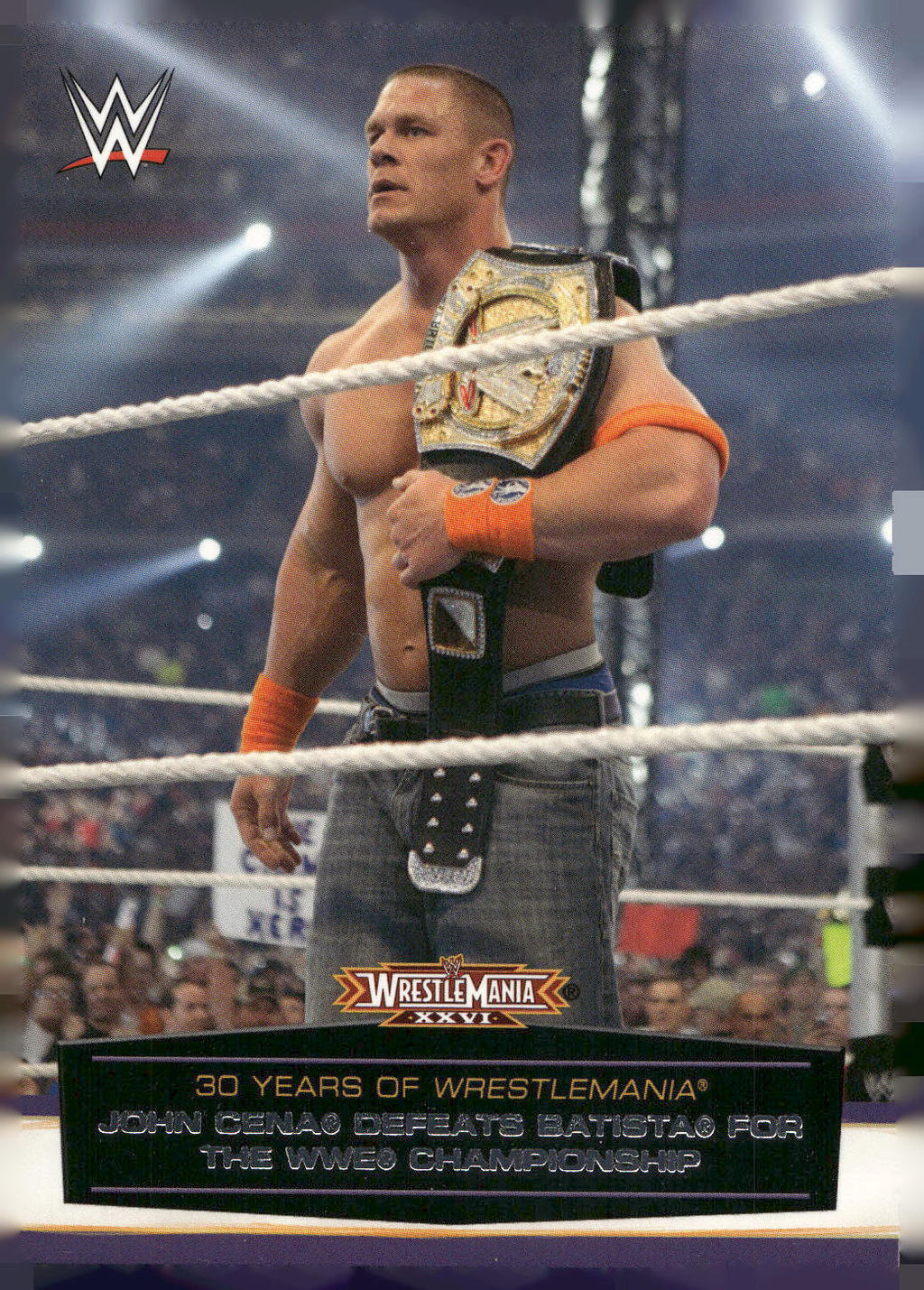 2014 Topps WWE Road to Wrestlemania #52 John Cena Defeats Batista