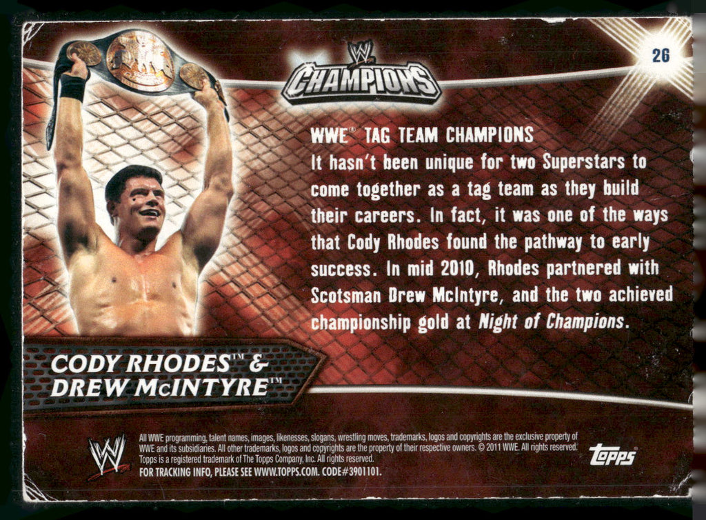 2011 Topps WWE Champions #26 Cody Rhodes/Drew McIntyre