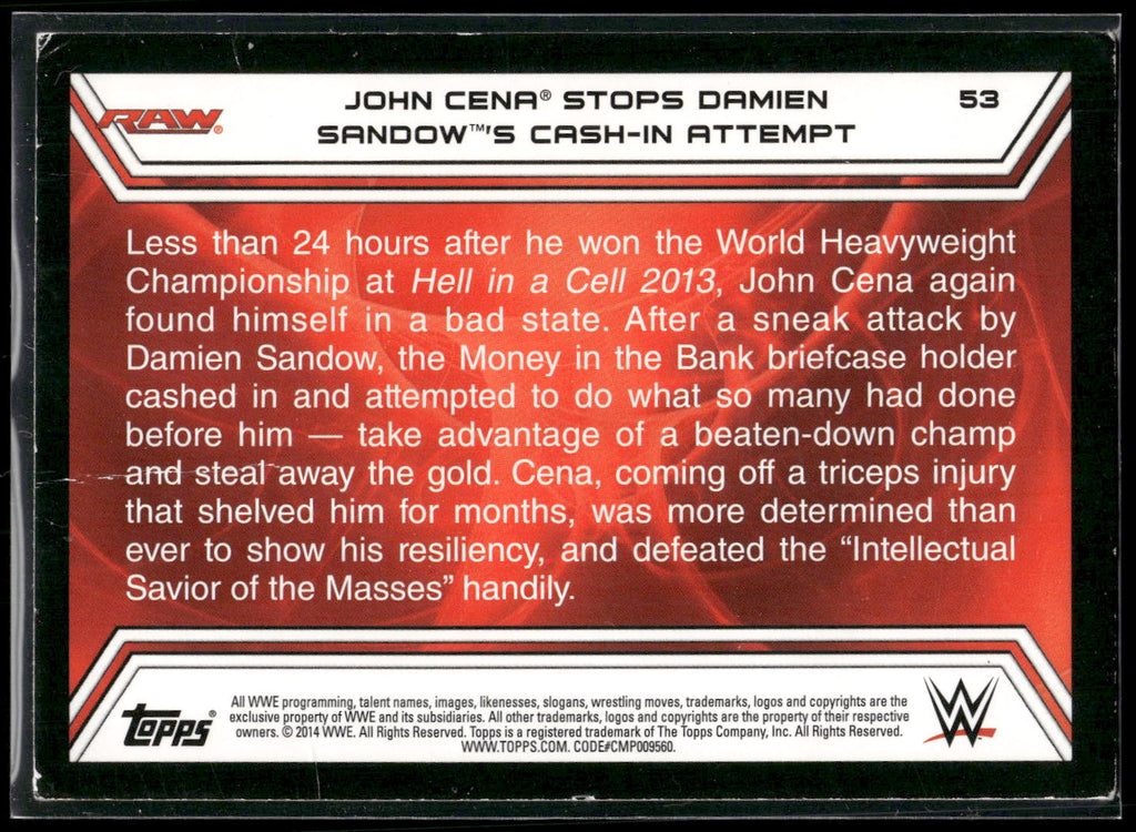 2014 Topps WWE Road to Wrestlemania #53 John Cena