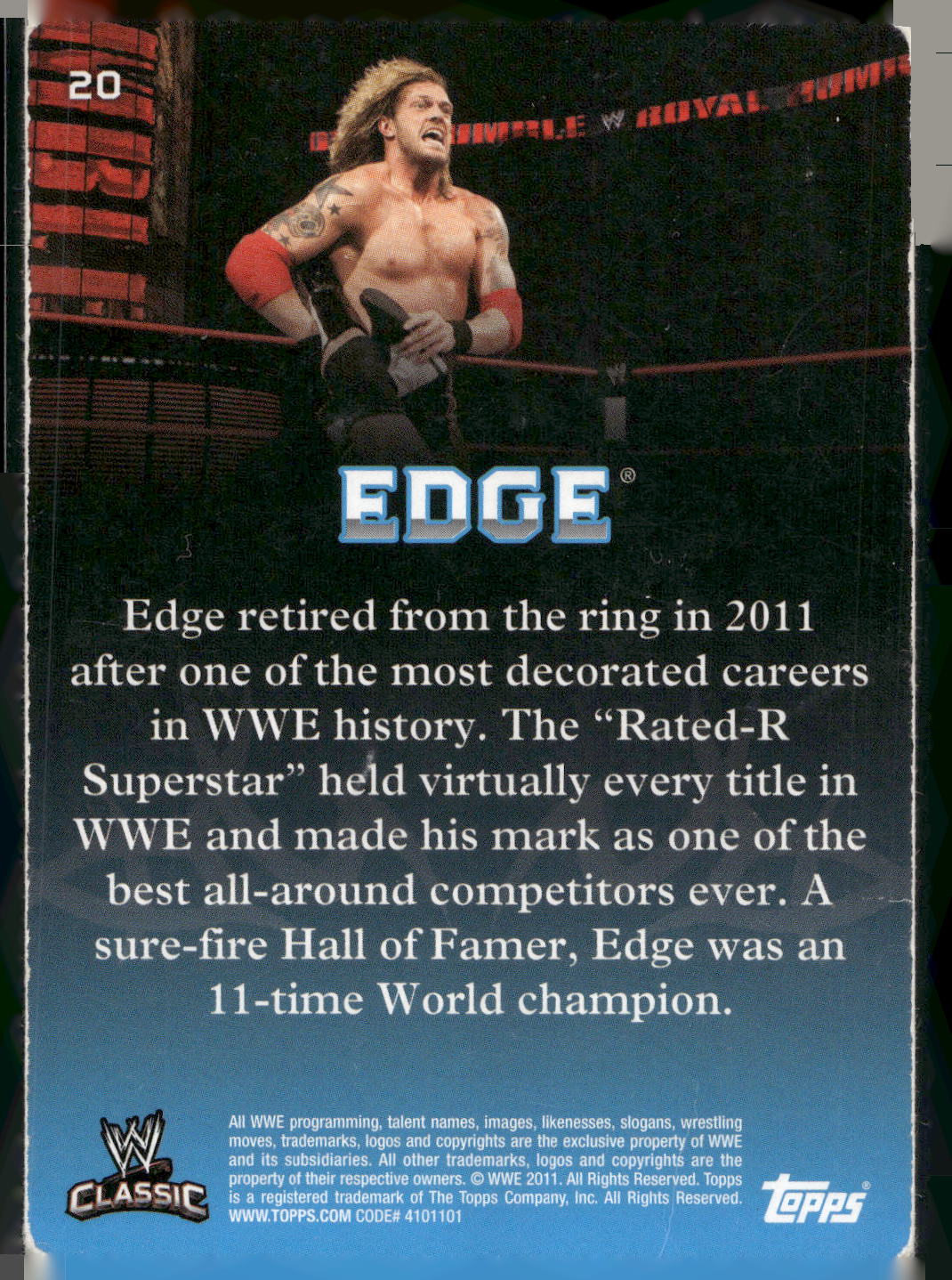 2011 Topps WWE Classic #20 Edge