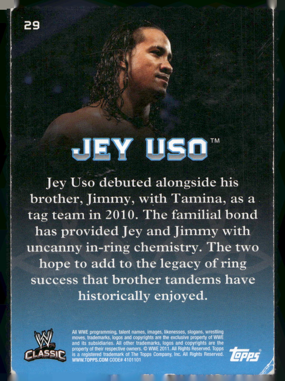 2011 Topps WWE Classic #29 Jey Uso