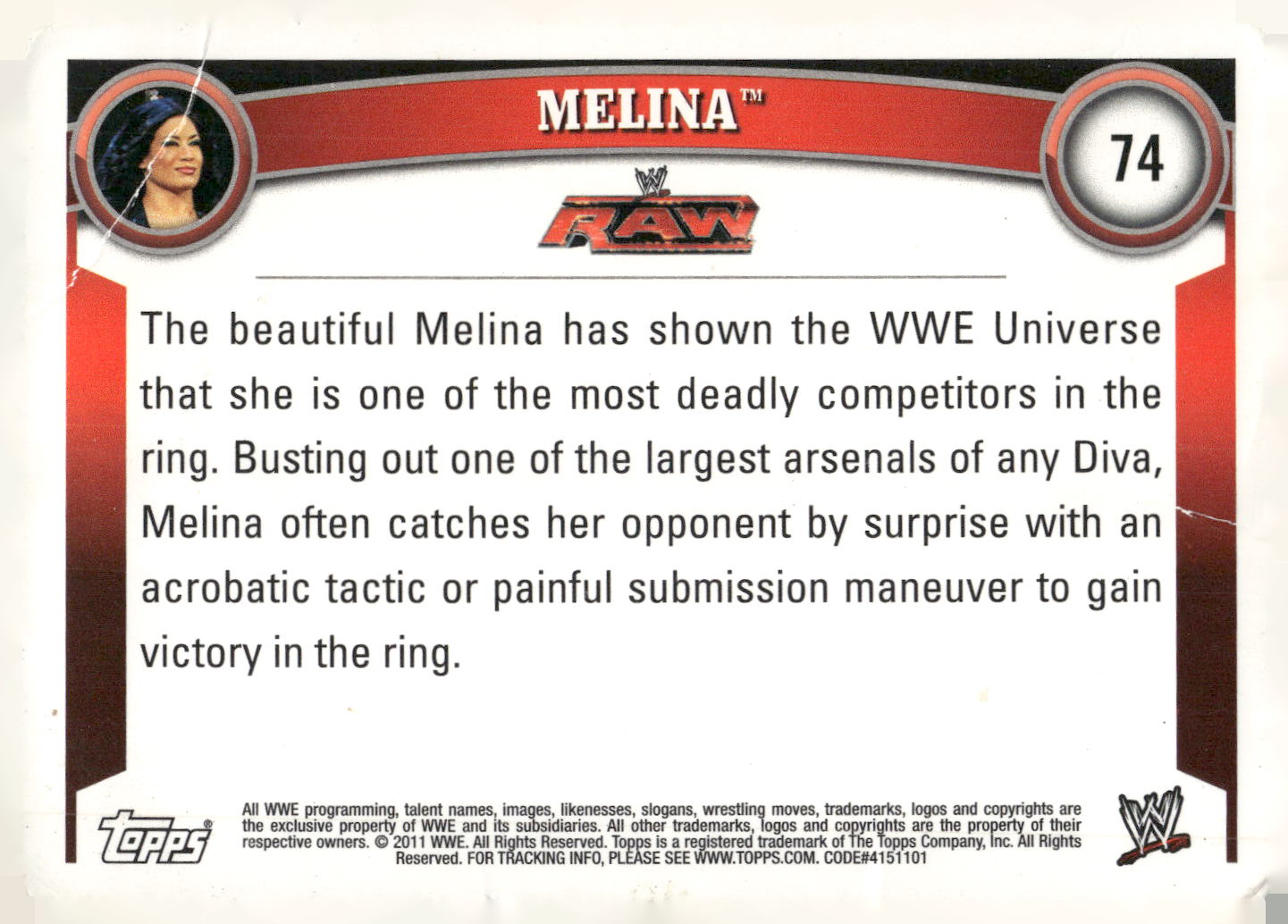 2011 Topps WWE #74 Melina