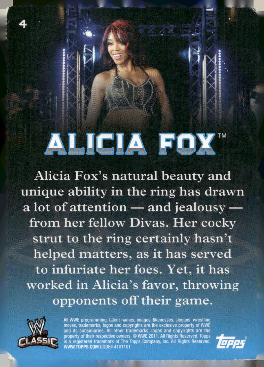 2011 Topps WWE Classic #4 Alicia Fox