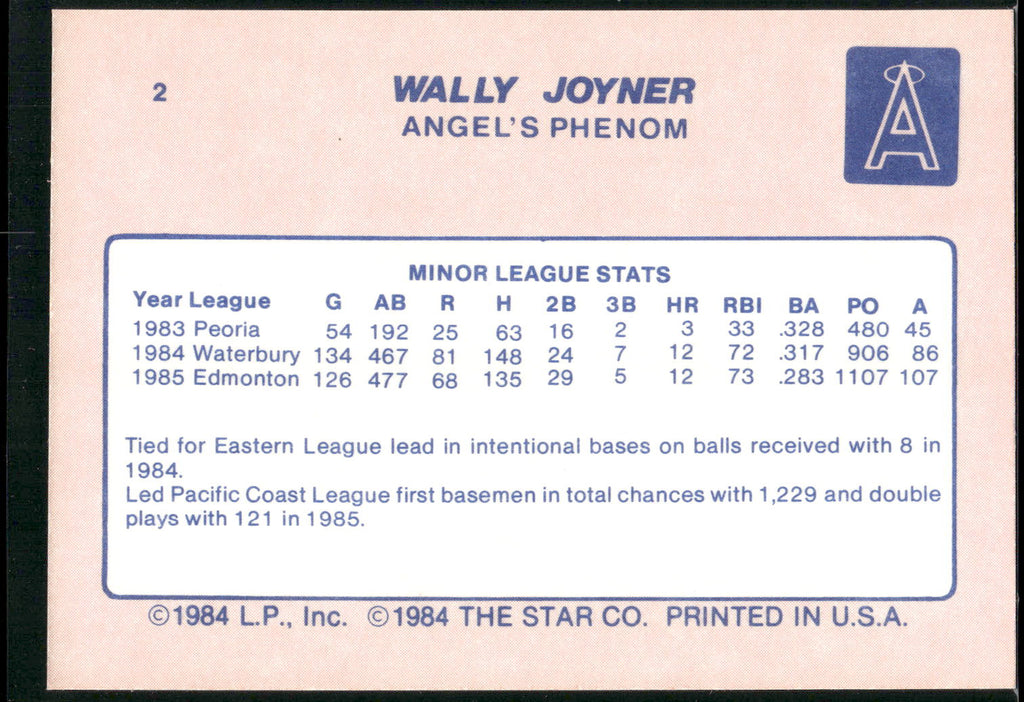 1986 Star Wally Joyner #2 Wally Joyner