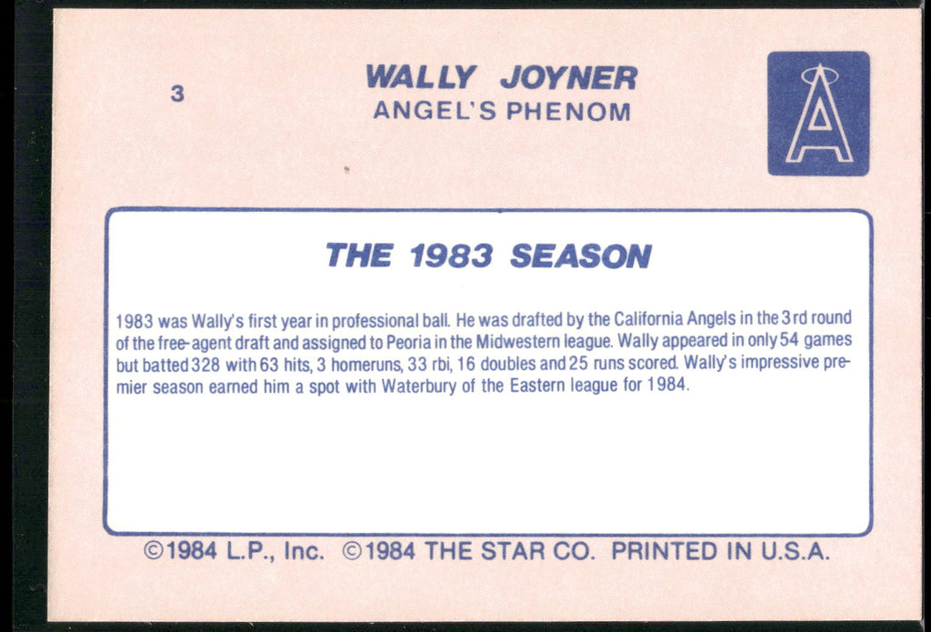 1986 Star Wally Joyner #3 Wally Joyner