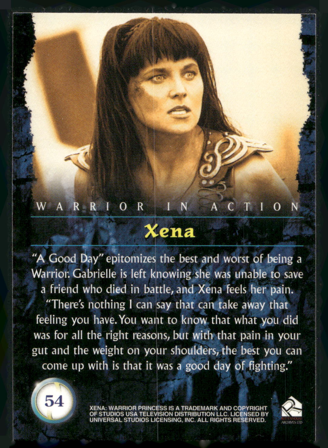 2001 Rittenhouse Xena Seasons 4 & 5 #54 "A Good Day"