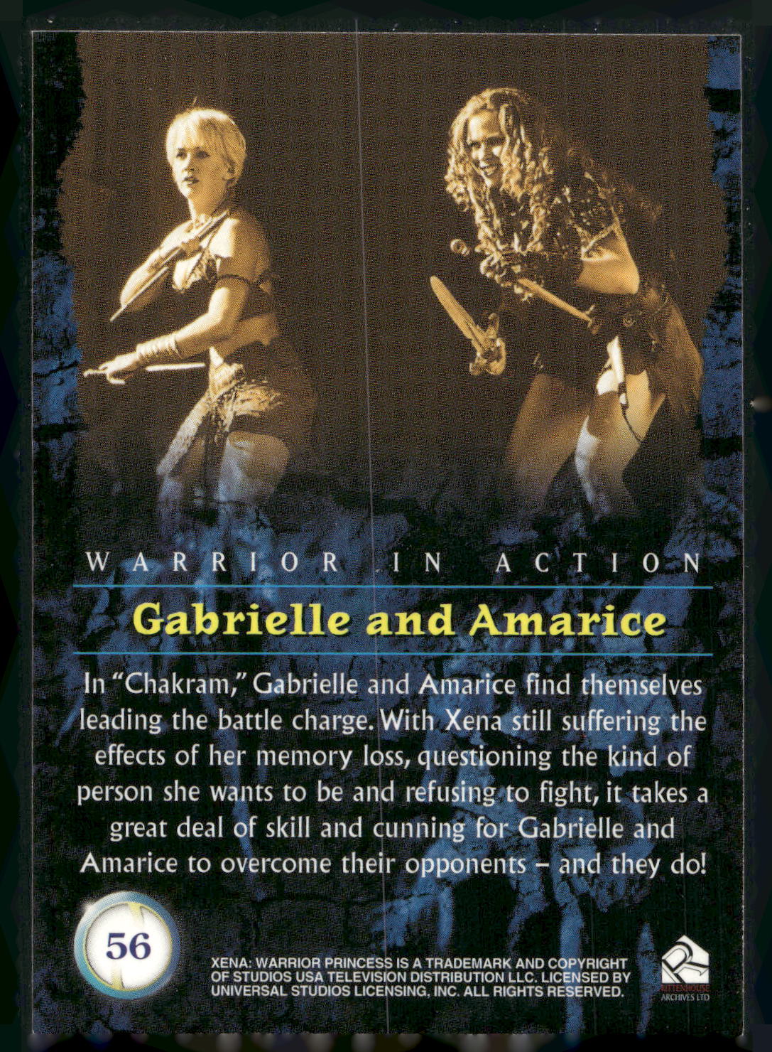 2001 Rittenhouse Xena Seasons 4 & 5 #56 In "Chakram," Gabrielle