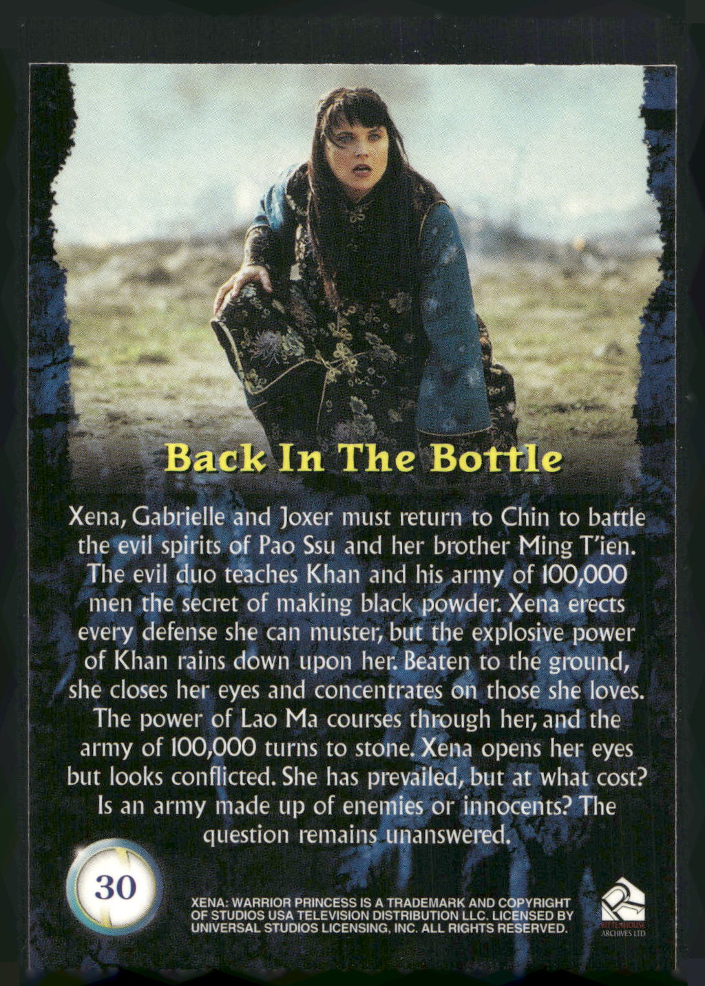 2001 Rittenhouse Xena Seasons 4 & 5 #30 Back in the Bottle