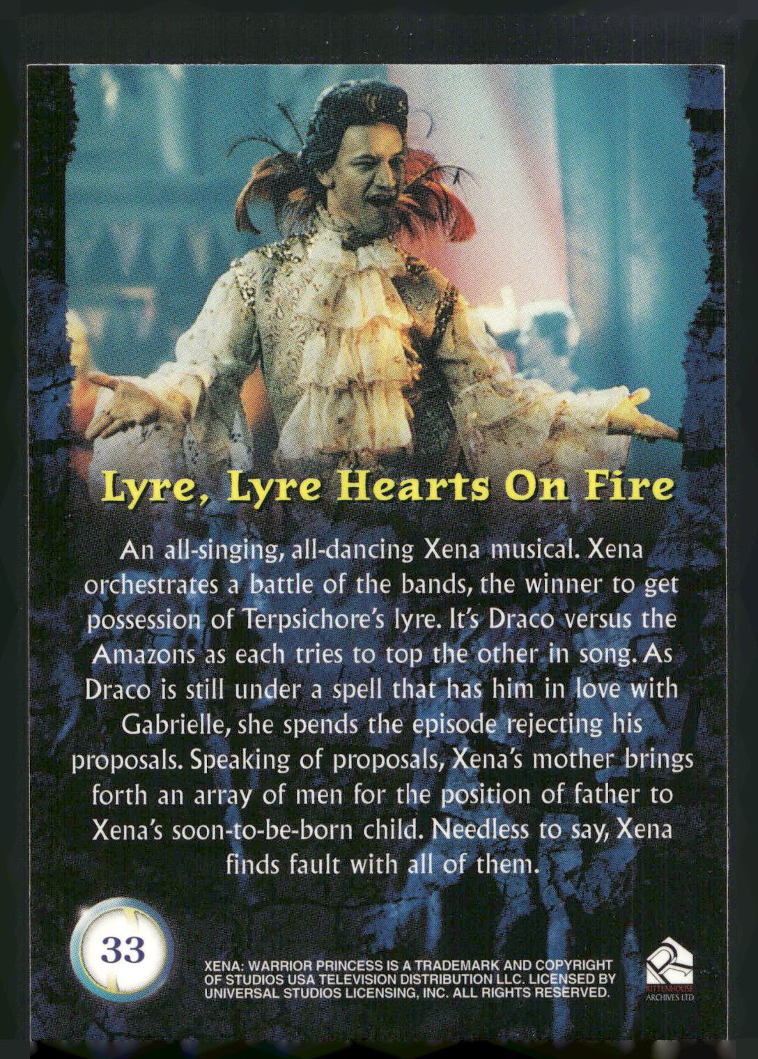 2001 Rittenhouse Xena Seasons 4 & 5 #33 Lyre, Lyre, Hearts on Fire