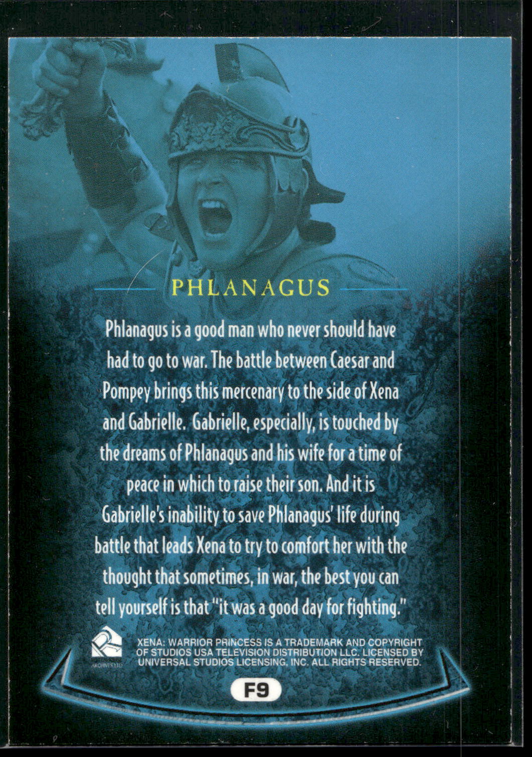 2001 Rittenhouse Xena Seasons 4 & 5 #F9 Phlanagus Allies