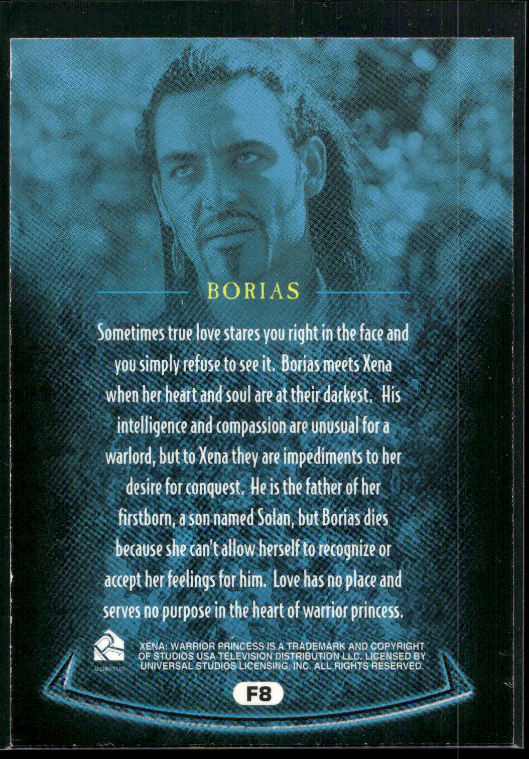 2001 Rittenhouse Xena Seasons 4 & 5 #F8 Borias Allies
