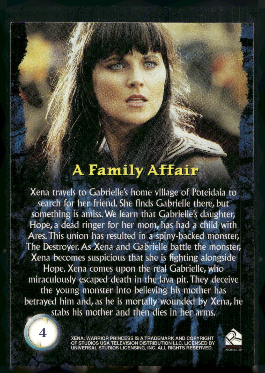 2001 Rittenhouse Xena Seasons 4 & 5 #4 A Family Affair
