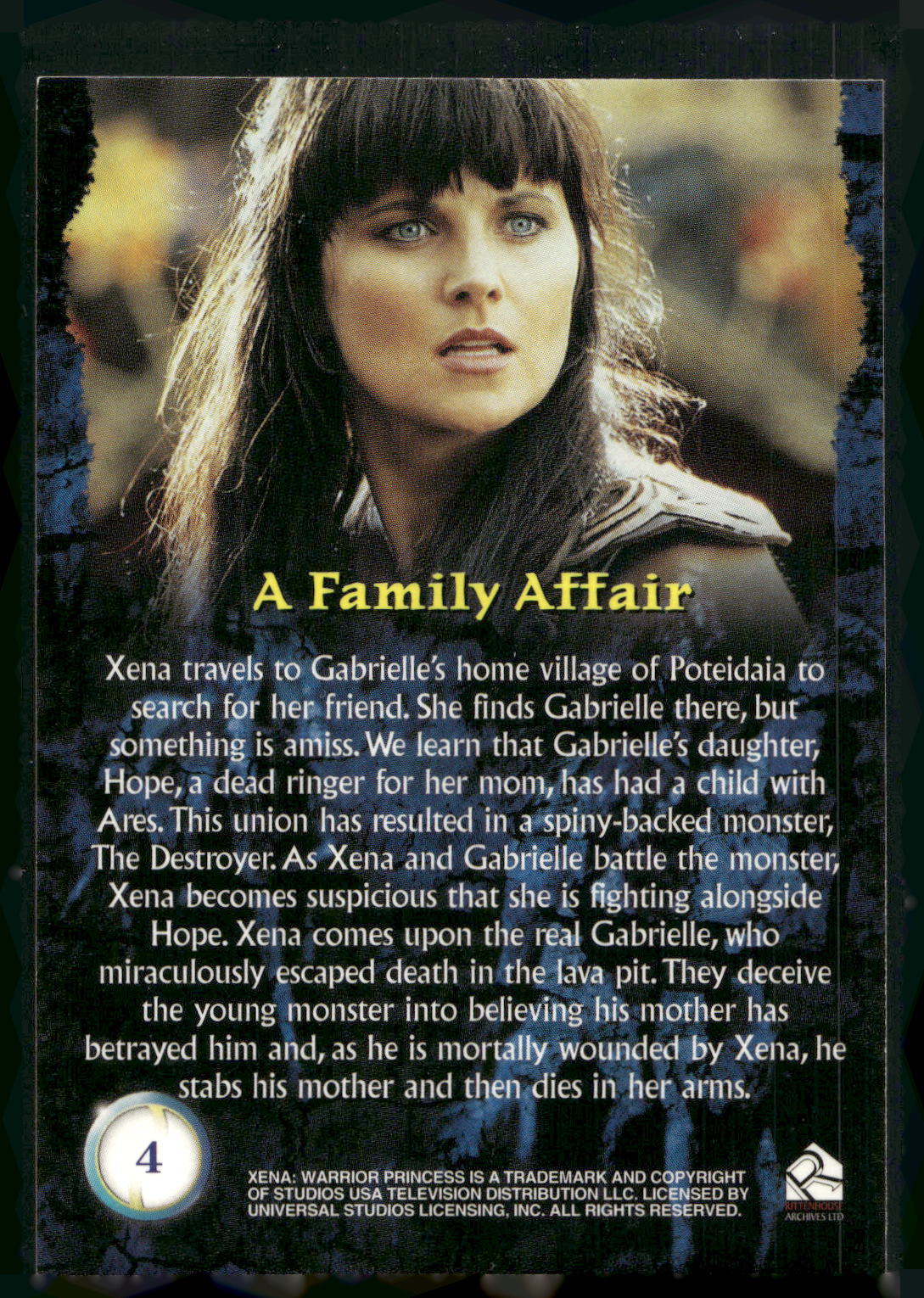 2001 Rittenhouse Xena Seasons 4 & 5 #4 A Family Affair