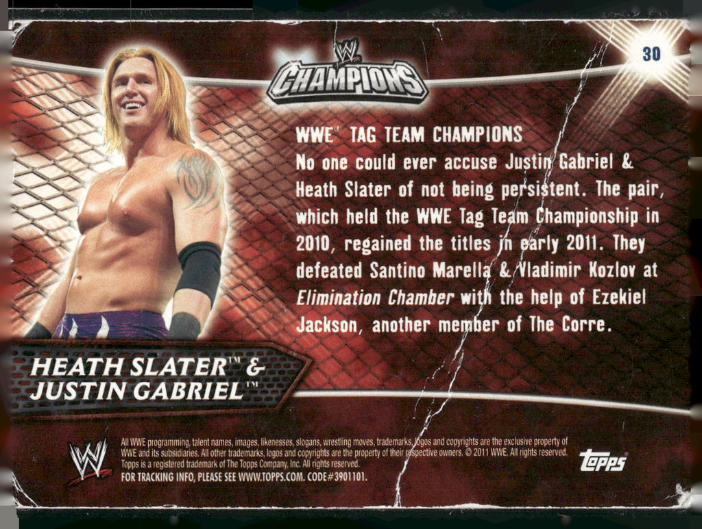 2011 Topps WWE Champions #30 Heath Slater/Justin Gabriel