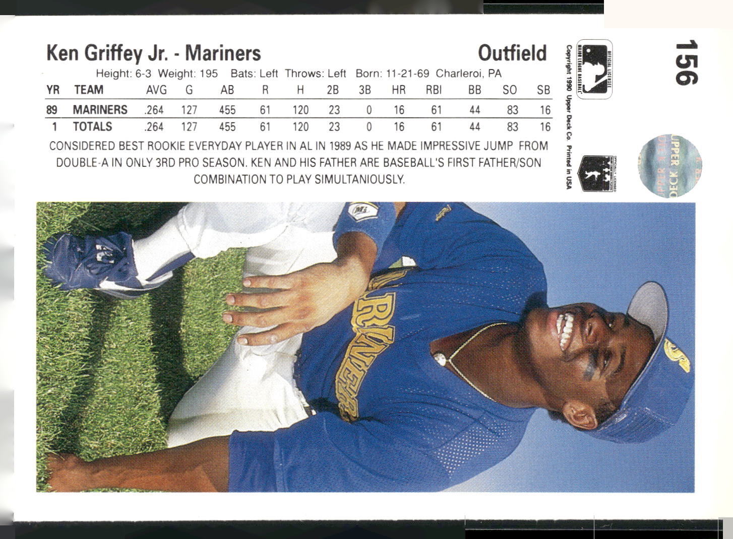 1990 Upper Deck #156a Ken Griffey Jr.