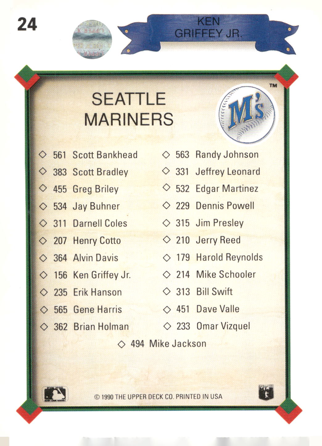 1990 Upper Deck #24 Ken Griffey Jr.