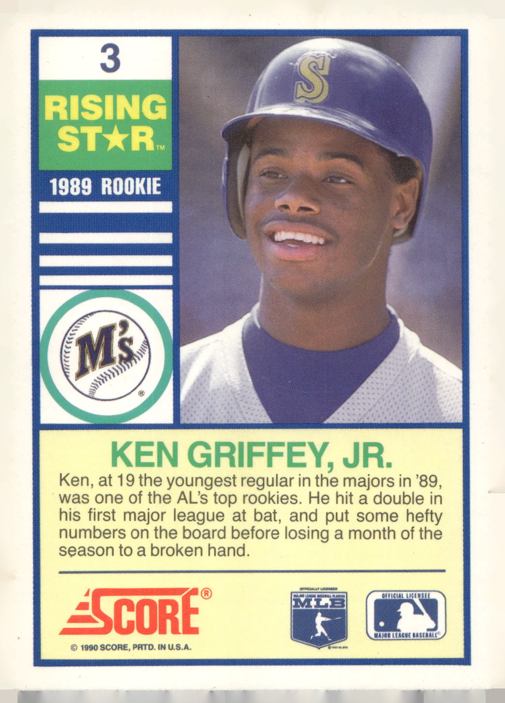 1990 Score 100 Rising Stars #3 Ken Griffey Jr.