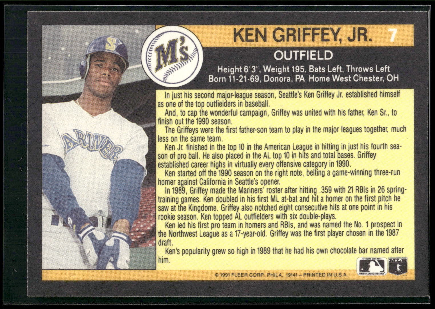1991 Fleer #7 Ken Griffey, Jr. '91 Fleer All-Star Team