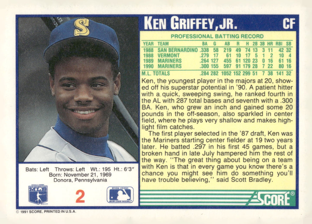 1991 Score #2 Ken Griffey, Jr.