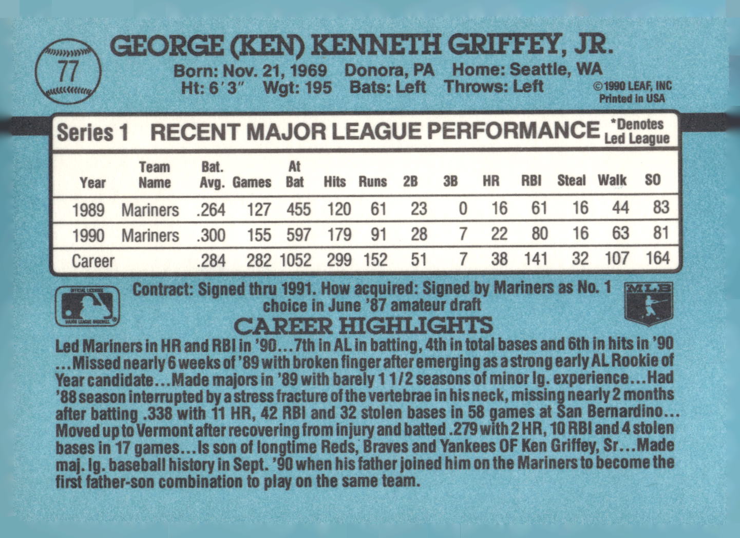 1991 Donruss #77 Ken Griffey Jr.