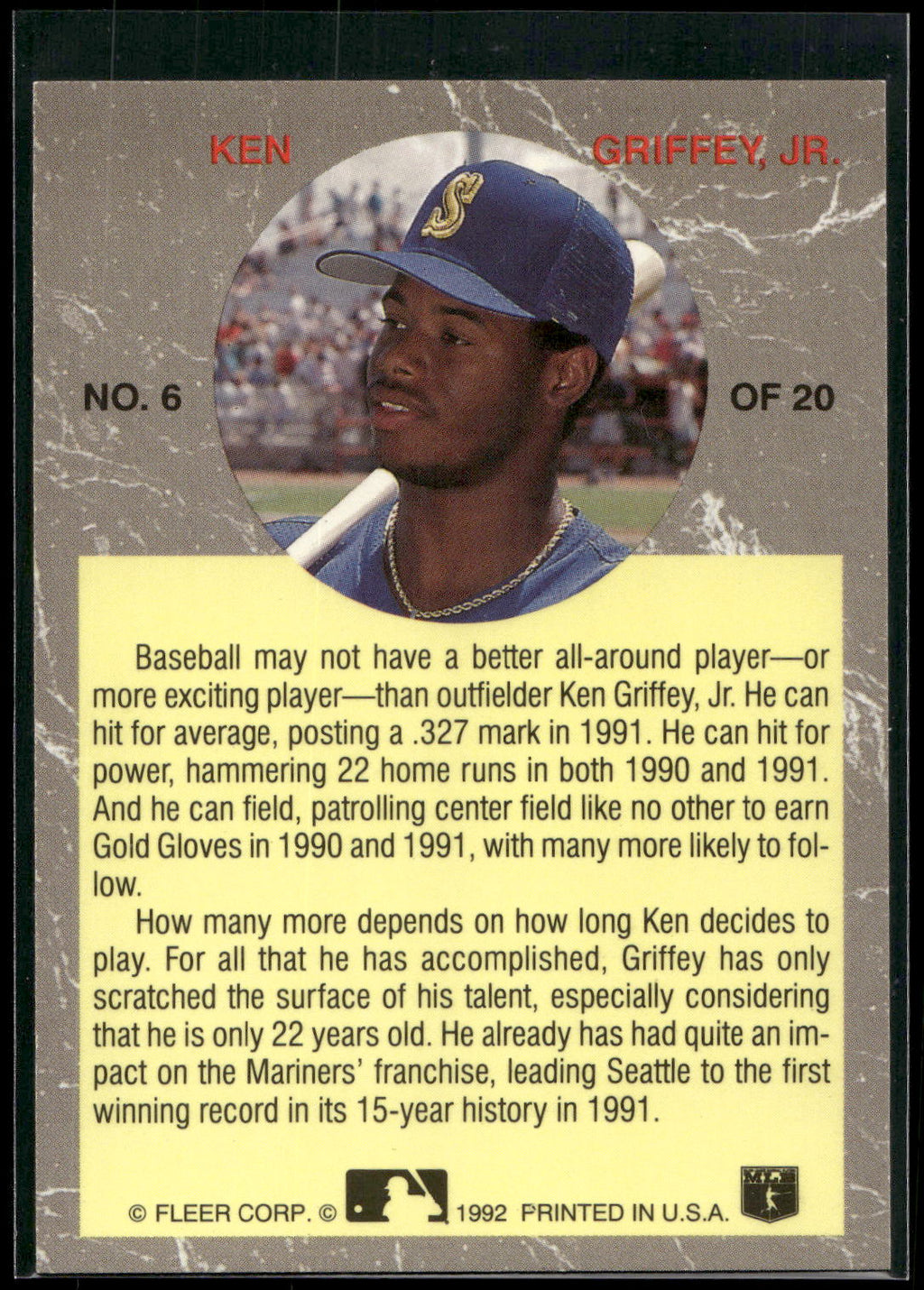1992 Ultra #6 Ken Griffey Jr. All-Stars