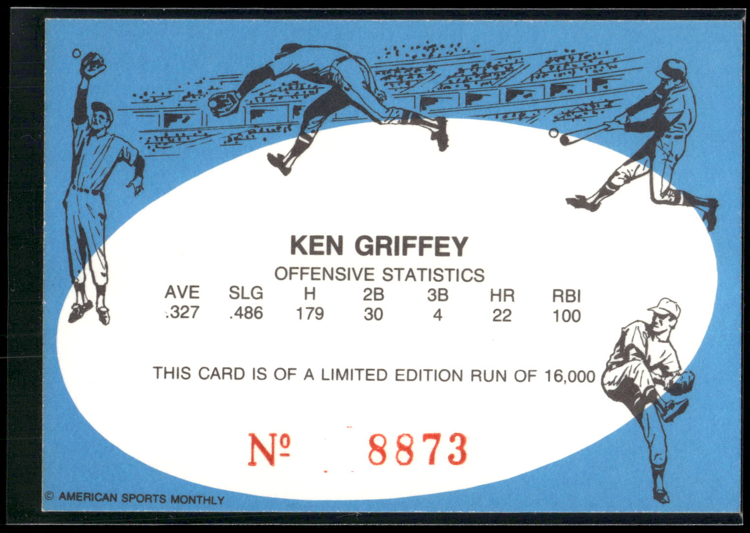 1992 American Sports Monthly (unlicensed) #NNO Ken Griffey #/16000
