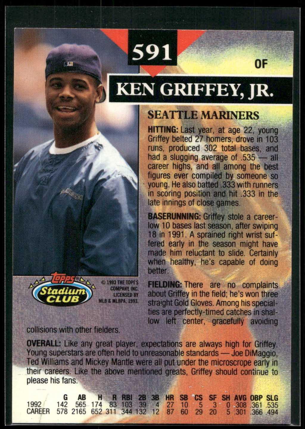 1993 Stadium Club #591 Ken Griffey Jr.