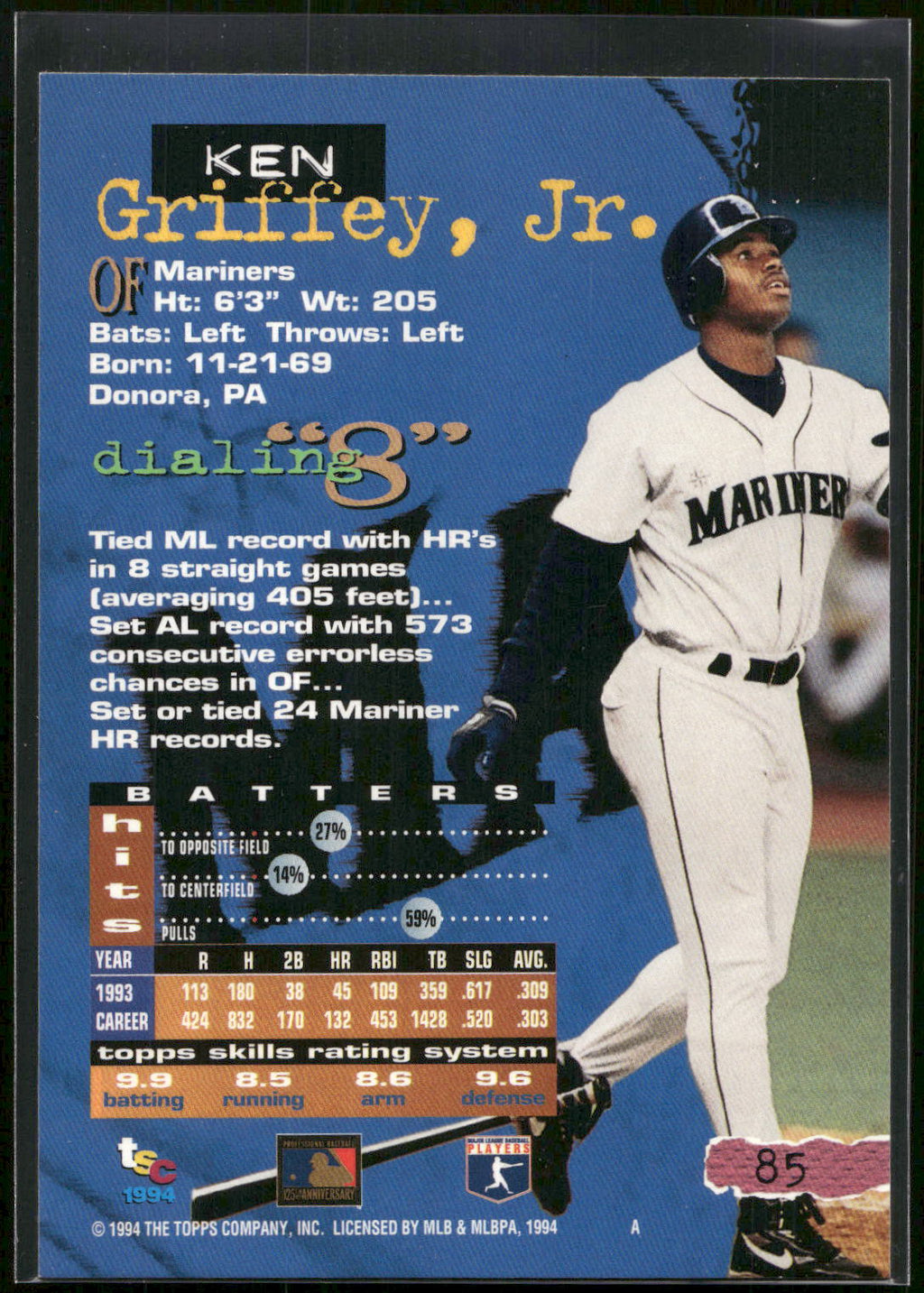 1994 Stadium Club #85 Ken Griffey, Jr.