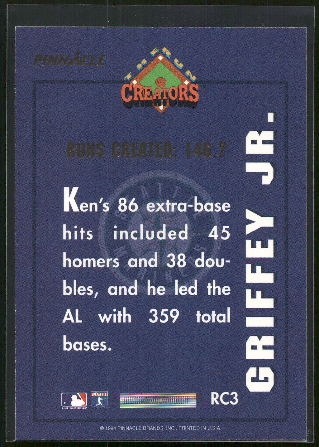 1994 Pinnacle #RC3 Ken Griffey Jr. Run Creators