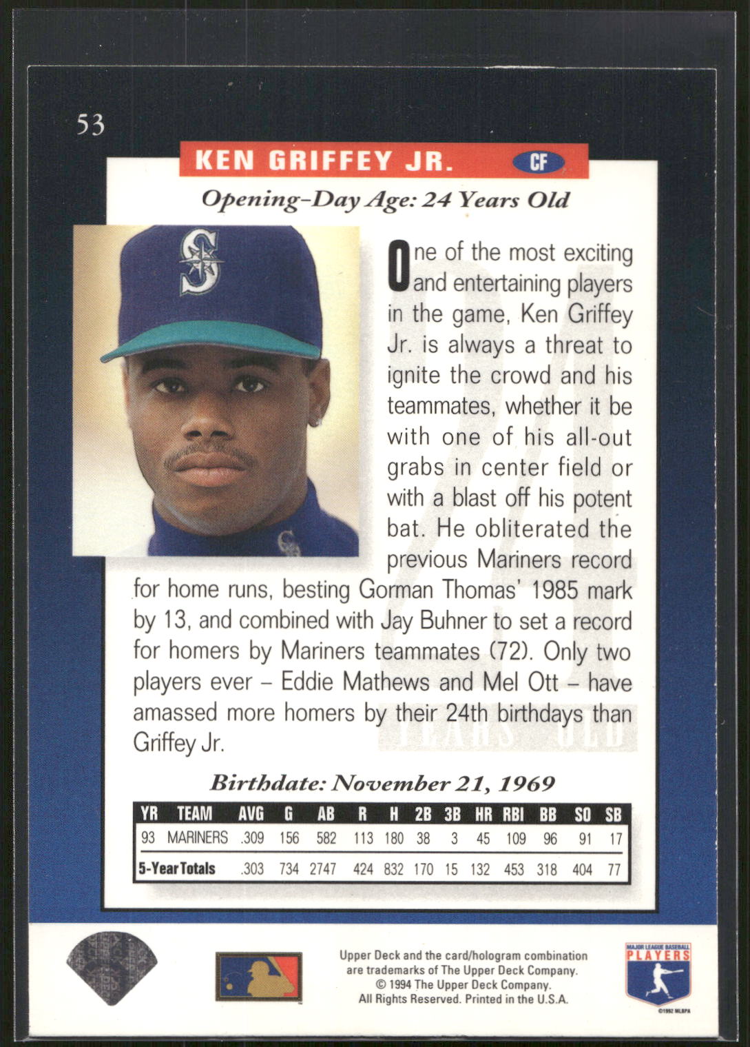 1994 Upper Deck #53 Ken Griffey Jr.