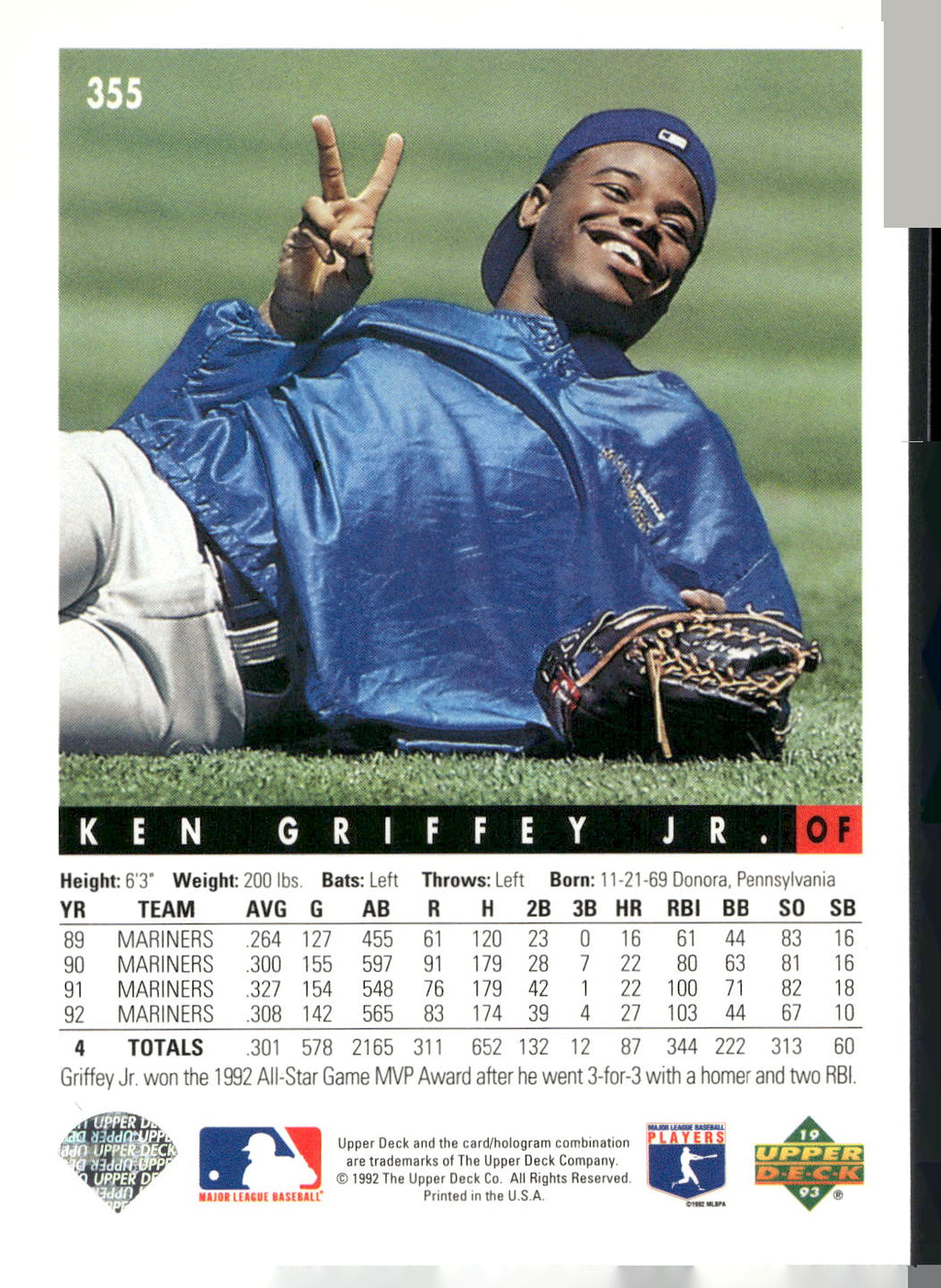 1993 Upper Deck #355 Ken Griffey Jr.