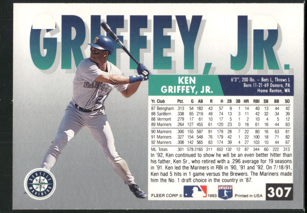 1993 Fleer #307 Ken Griffey, Jr.