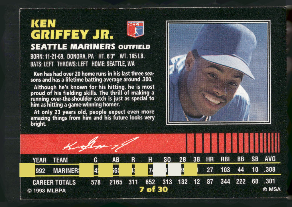 1993 Post Cereal #7 Ken Griffey Jr.