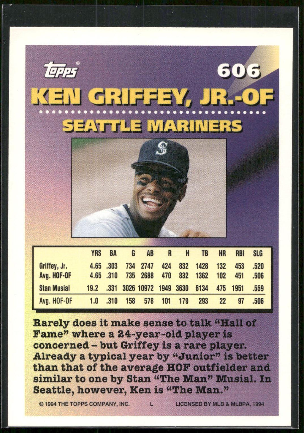 1994 Topps #606 Ken Griffey, Jr.